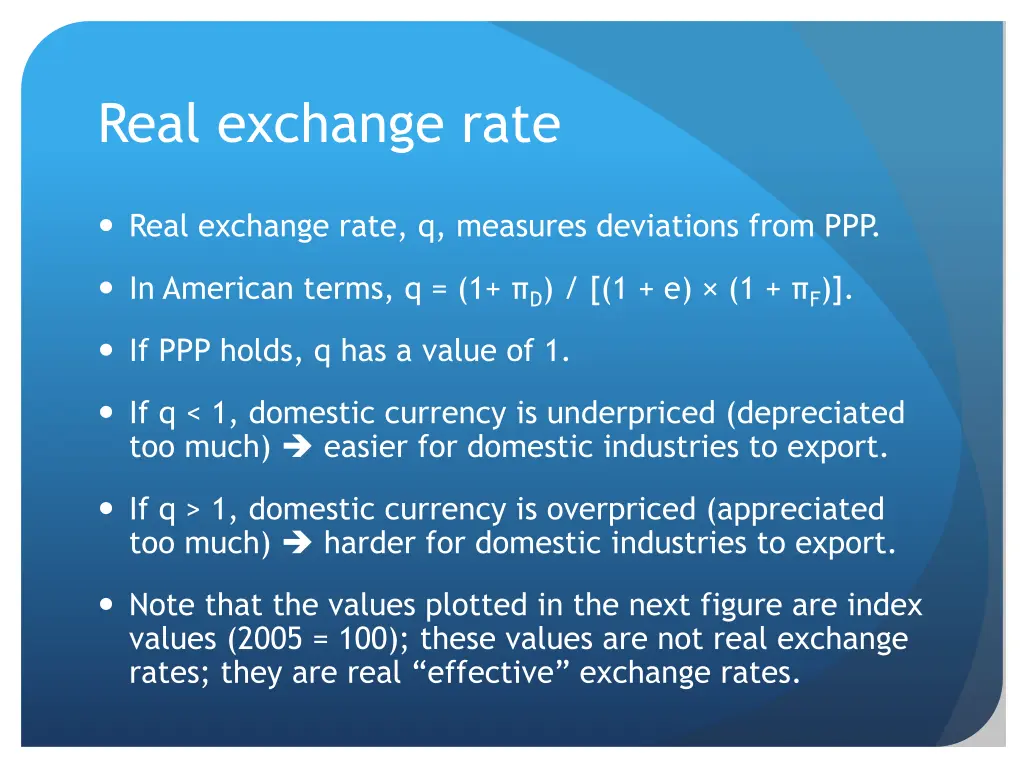 real exchange rate