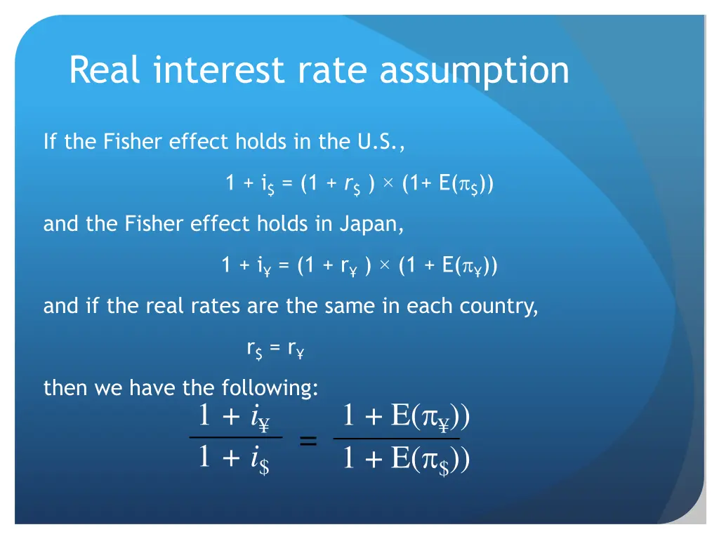 real interest rate assumption