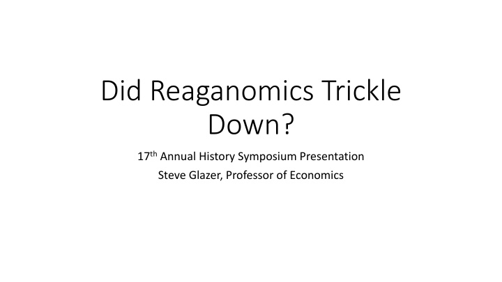 did reaganomics trickle down