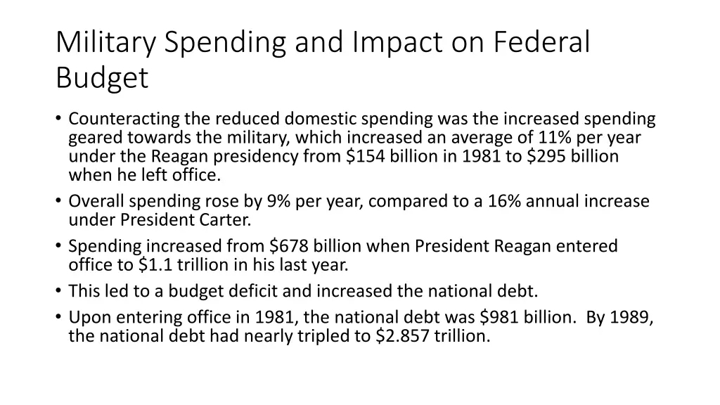 military spending and impact on federal budget