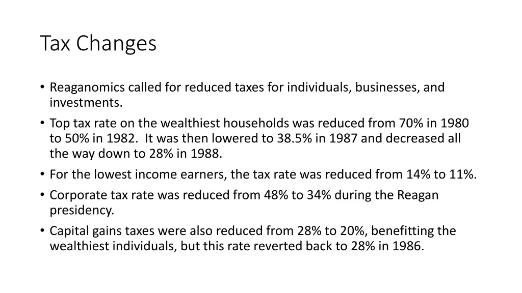 tax changes