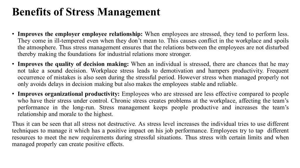 benefits of stress management