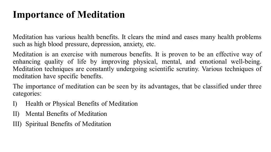 importance of meditation