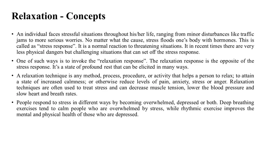 relaxation concepts