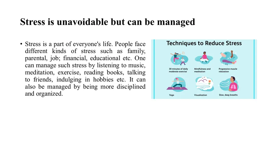 stress is unavoidable but can be managed