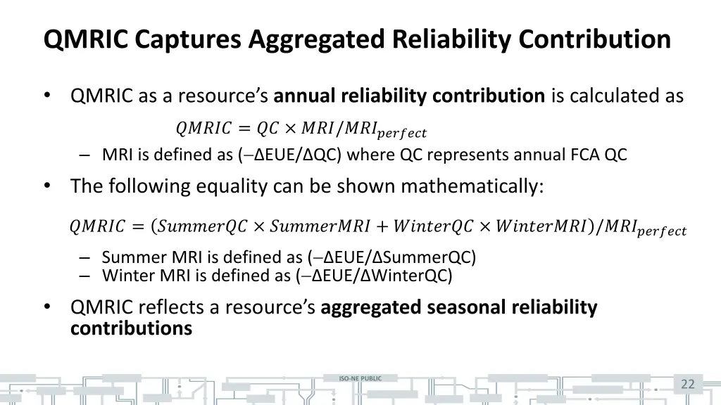 qmric captures aggregated reliability contribution