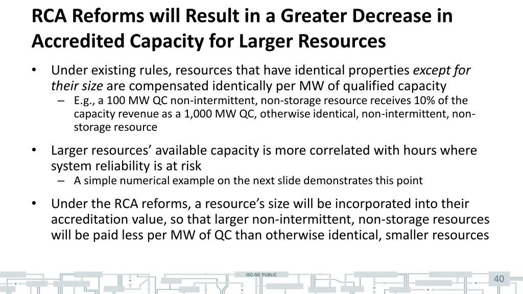 rca reforms will result in a greater decrease