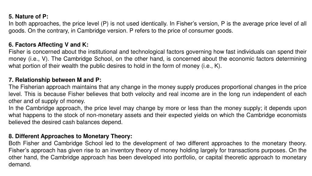 5 nature of p in both approaches the price level