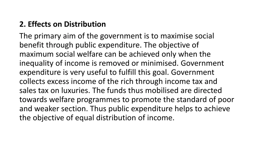 2 effects on distribution the primary