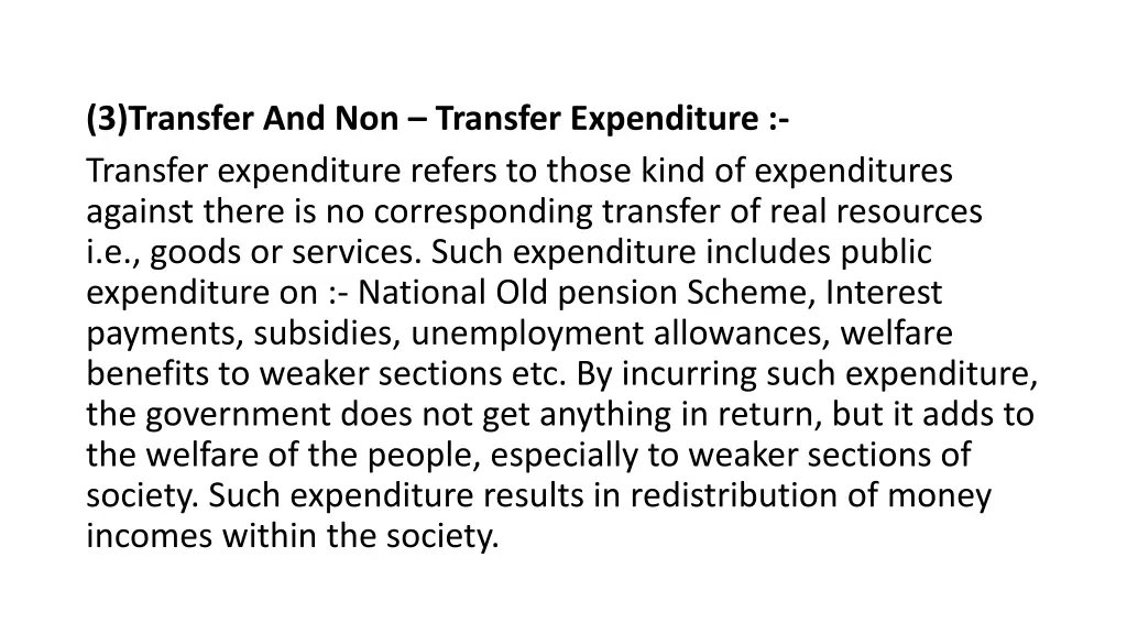 3 transfer and non transfer expenditure transfer