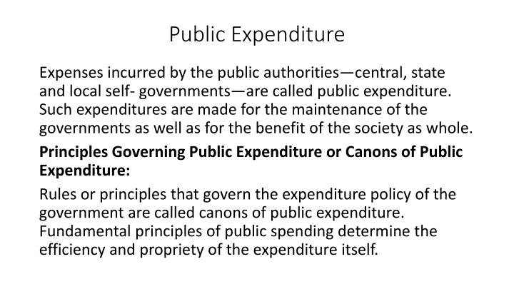 public expenditure