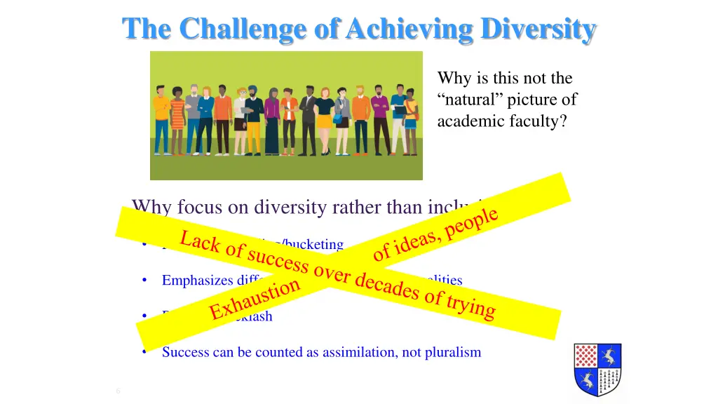 the challenge of achieving diversity