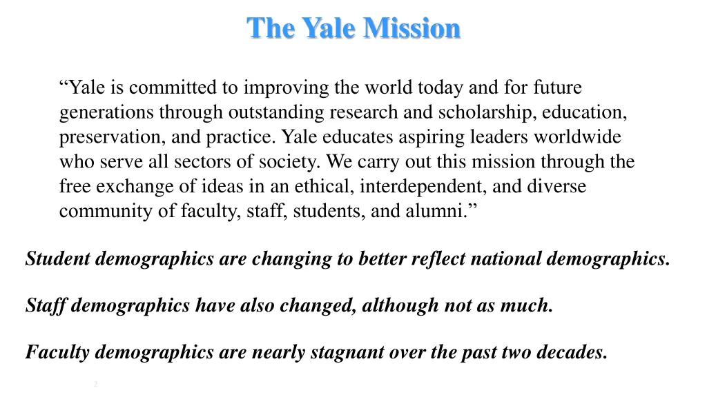 the yale mission