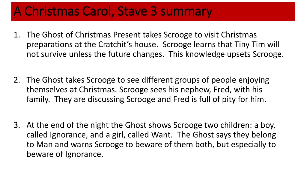 a christmas carol stave 3 summary a christmas