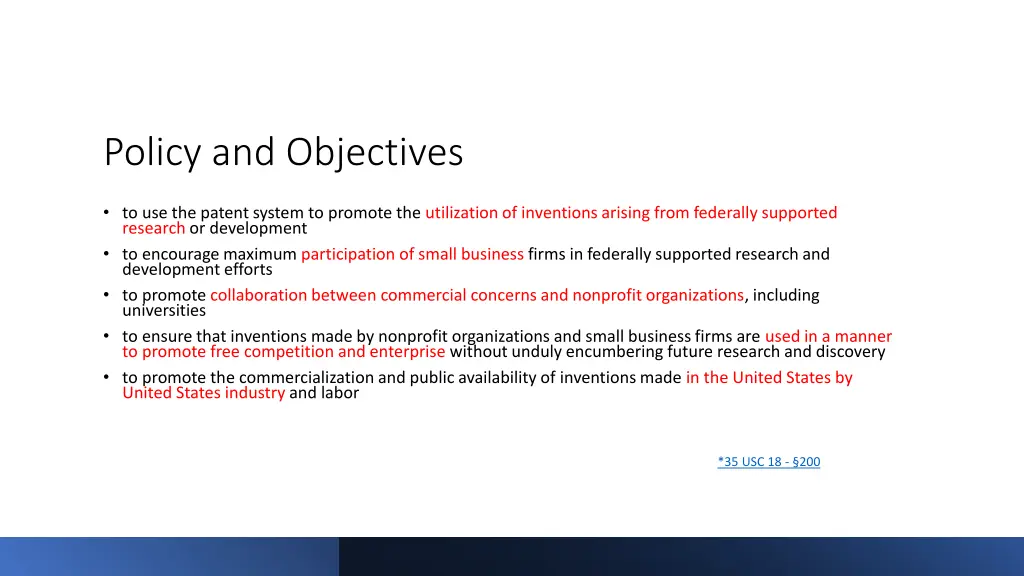 policy and objectives