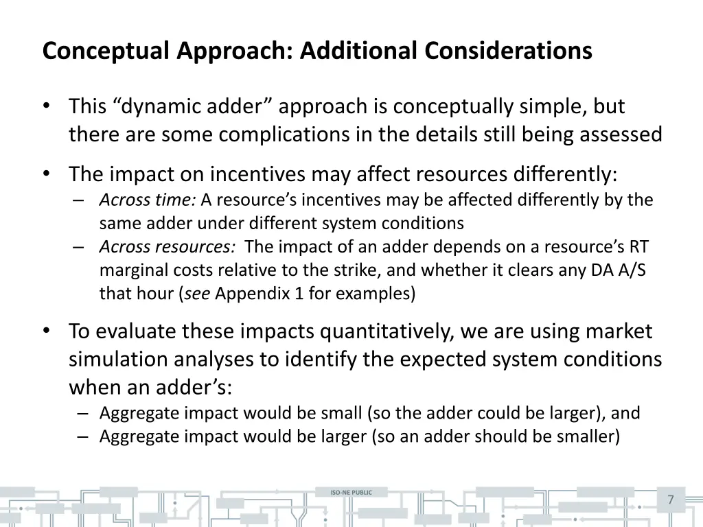 conceptual approach additional considerations