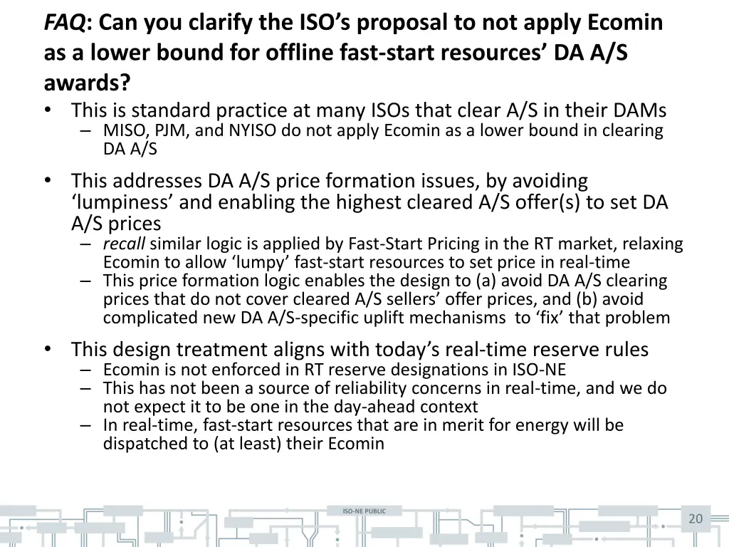 faq can you clarify the iso s proposal