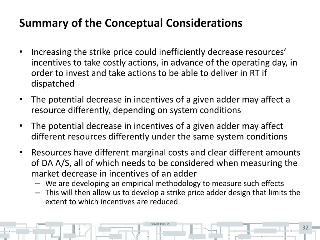 summary of the conceptual considerations