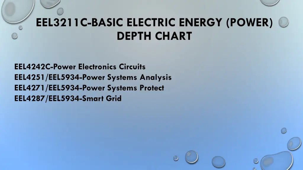 eel3211c basic electric energy power depth chart