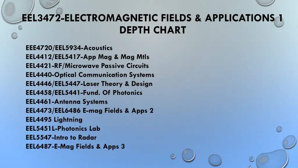 eel3472 electromagnetic fields applications