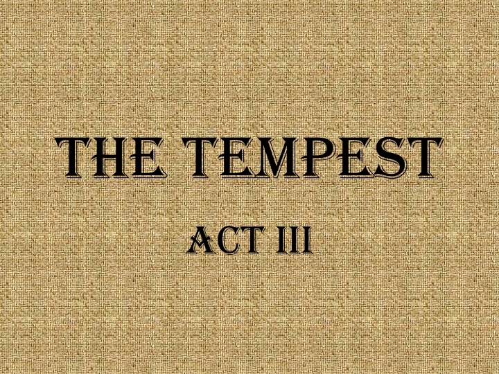 the tempest