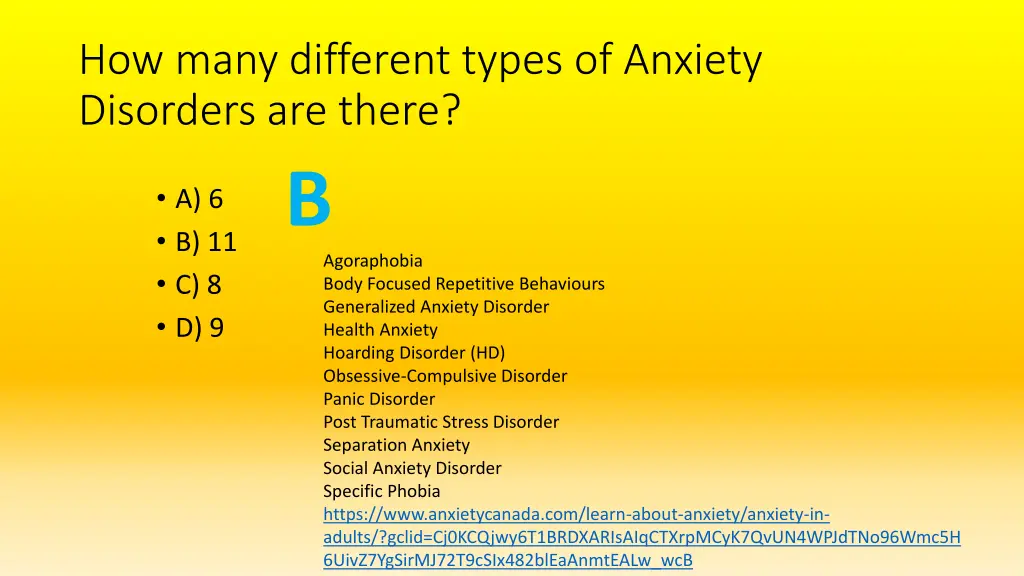 how many different types of anxiety disorders