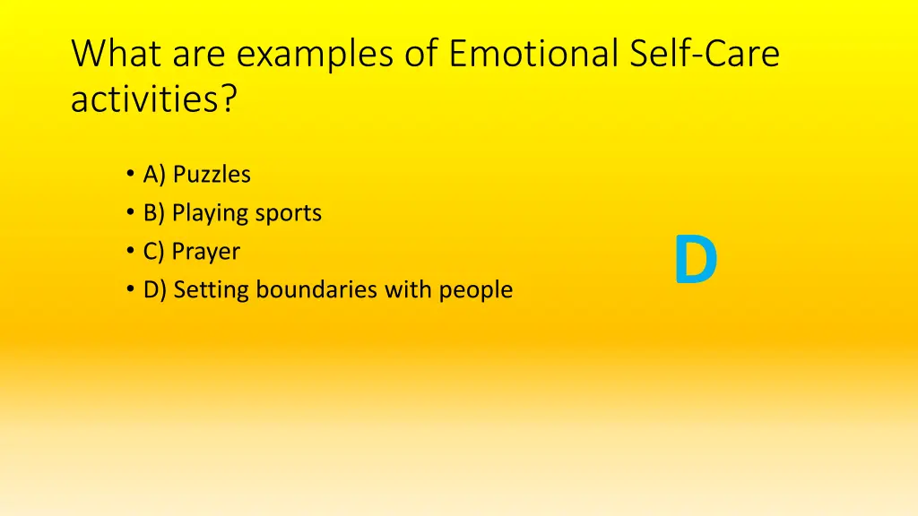 what are examples of emotional self care