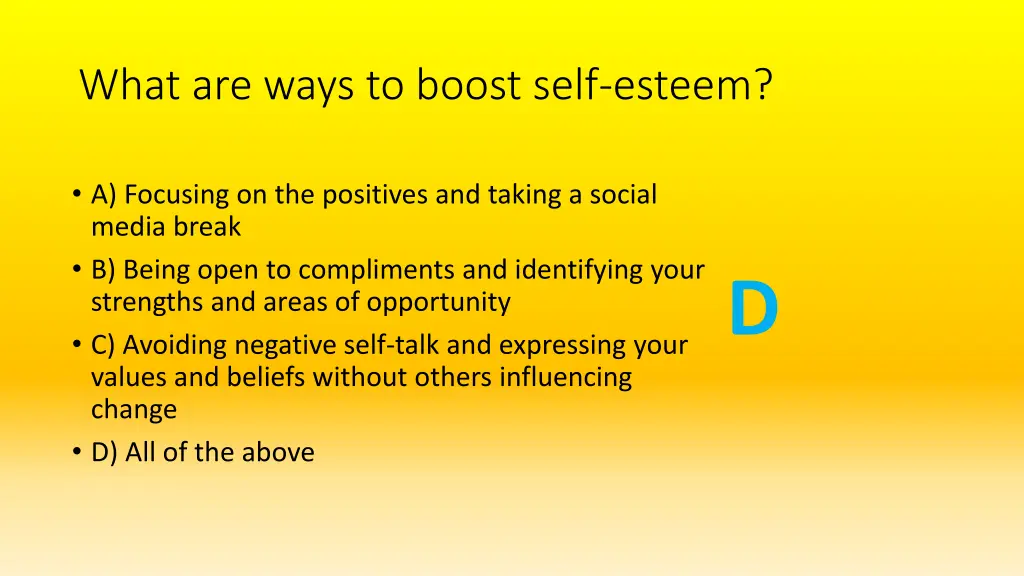 what are ways to boost self esteem