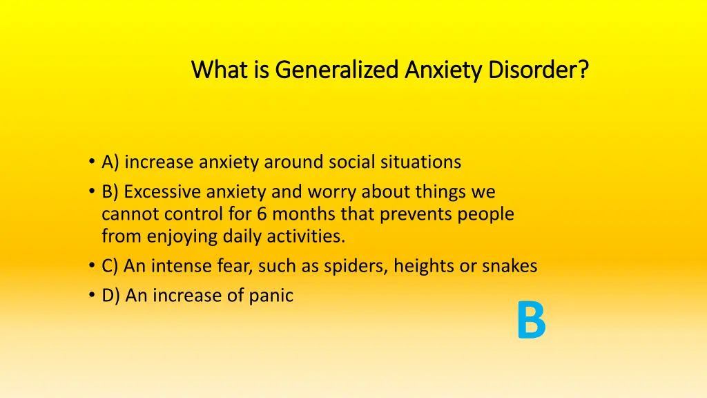 what is generalized anxiety disorder what