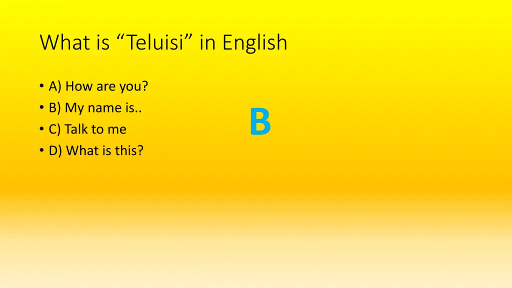 what is teluisi in english