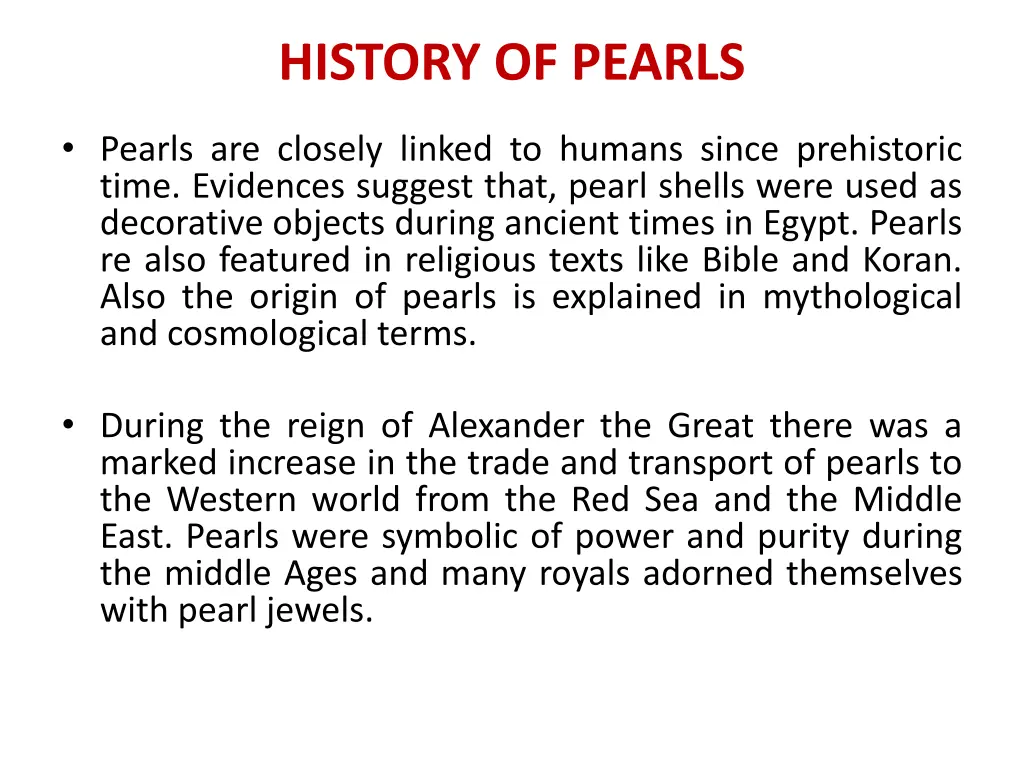 history of pearls