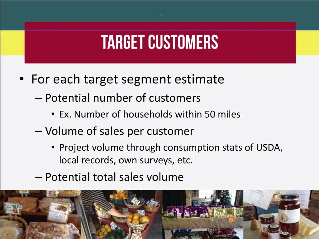 for each target segment estimate potential number