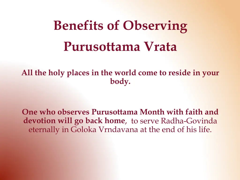 benefits of observing purusottama vrata