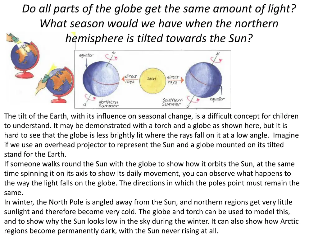 do all parts of the globe get the same amount