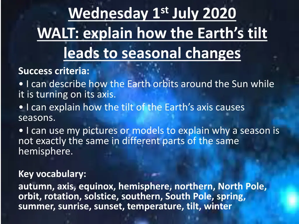 wednesday 1 st july 2020 walt explain