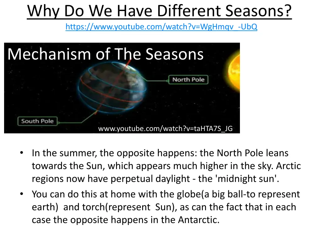 why do we have different seasons https