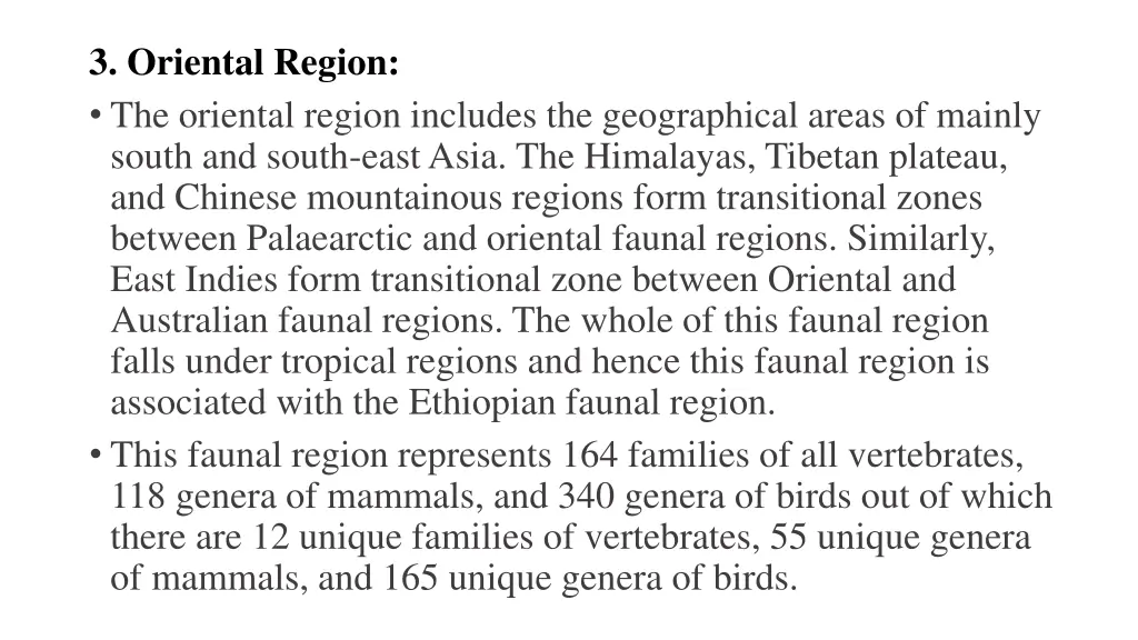 3 oriental region the oriental region includes