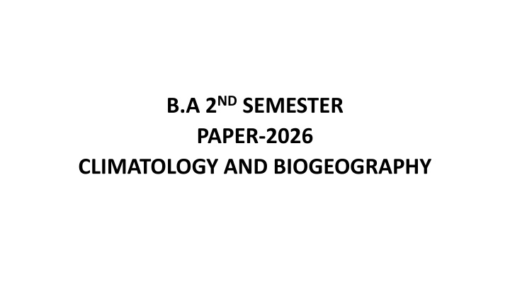 b a 2 nd semester paper 2026 climatology