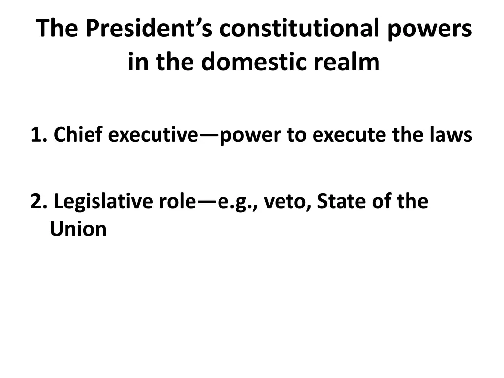 the president s constitutional powers