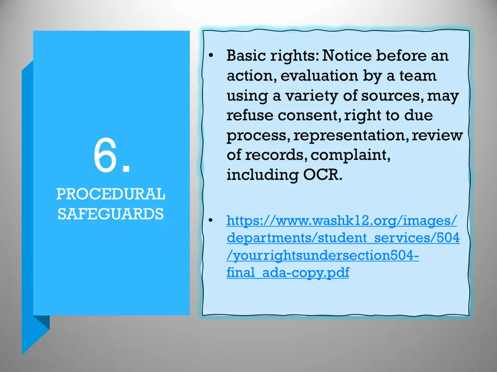 basic rights notice before an action evaluation