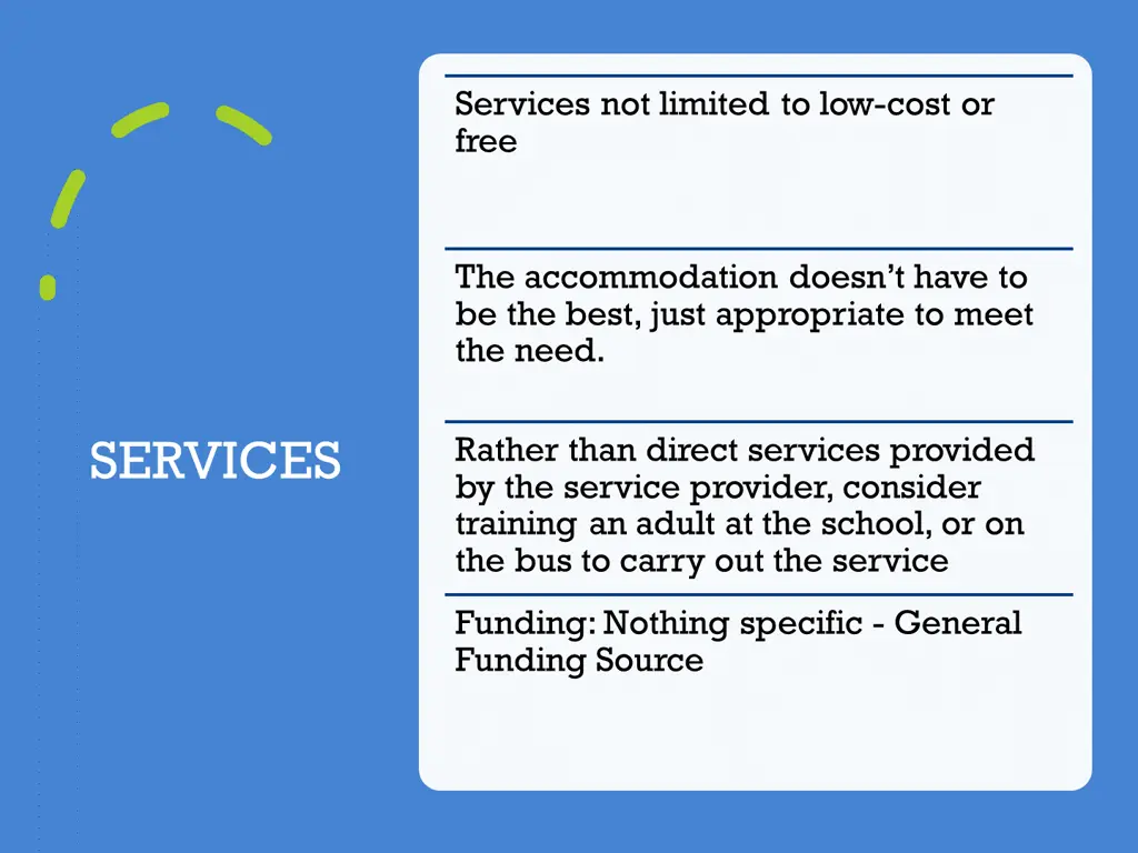 services not limited to low cost or free