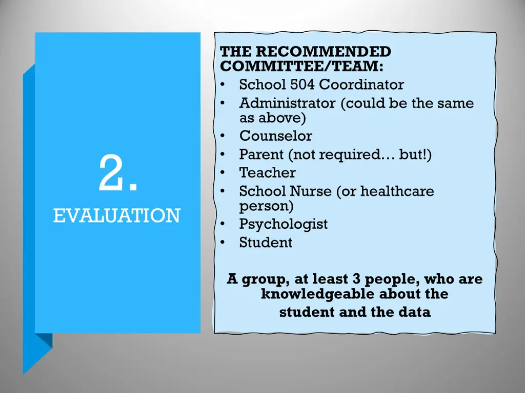 the recommended committee team school