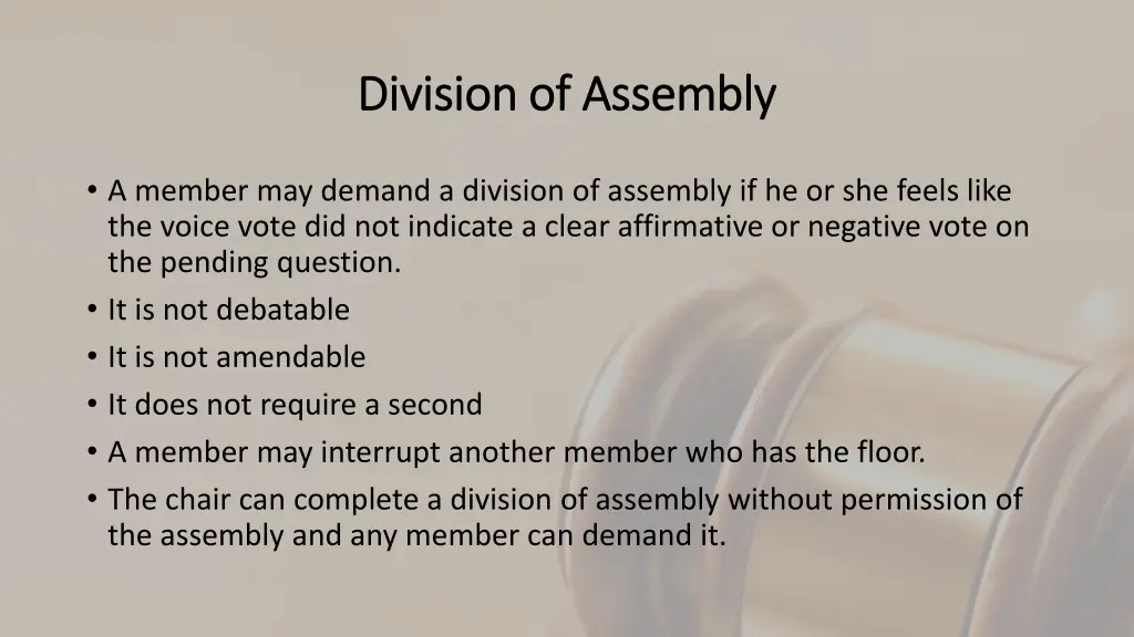 division of assembly division of assembly