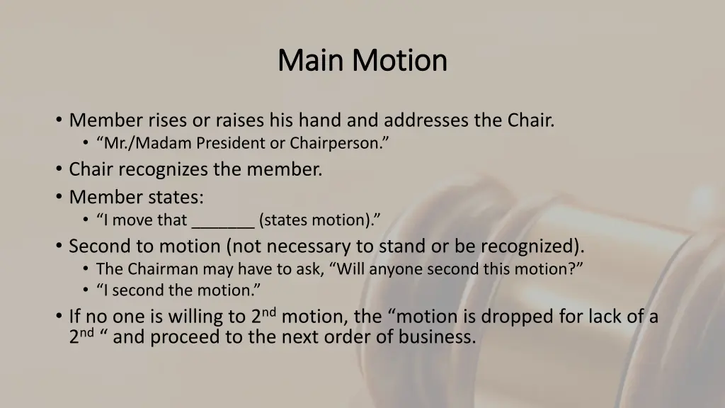 main motion main motion 1