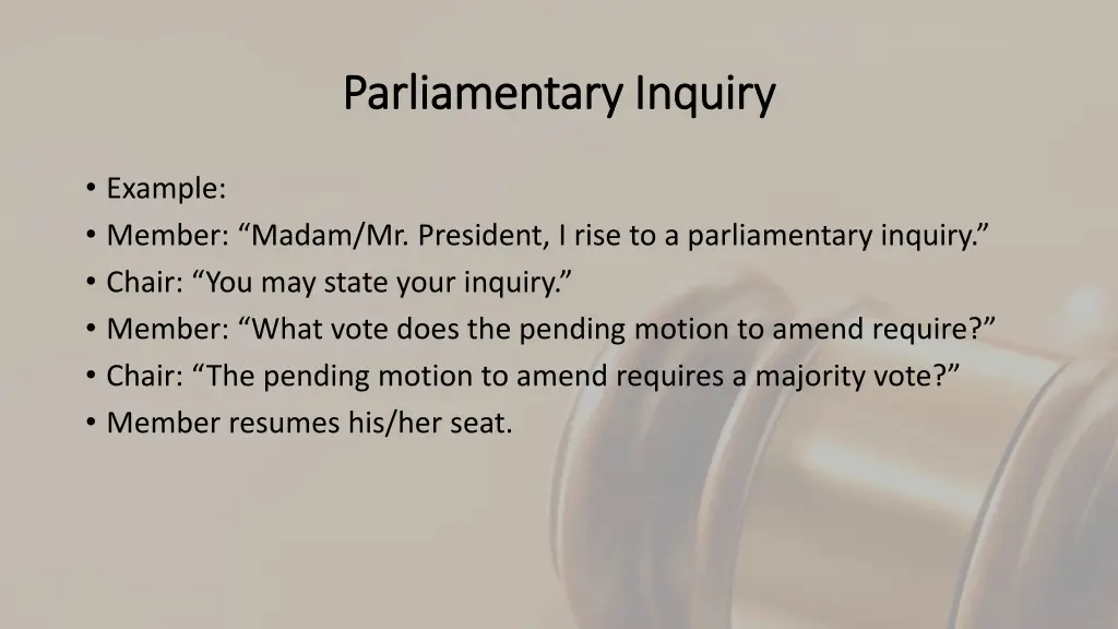 parliamentary inquiry parliamentary inquiry 1