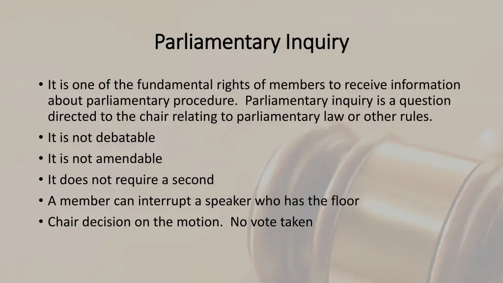 parliamentary inquiry parliamentary inquiry