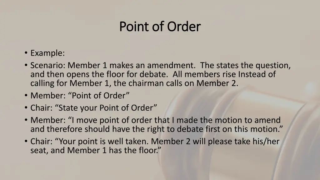 point of order point of order 1