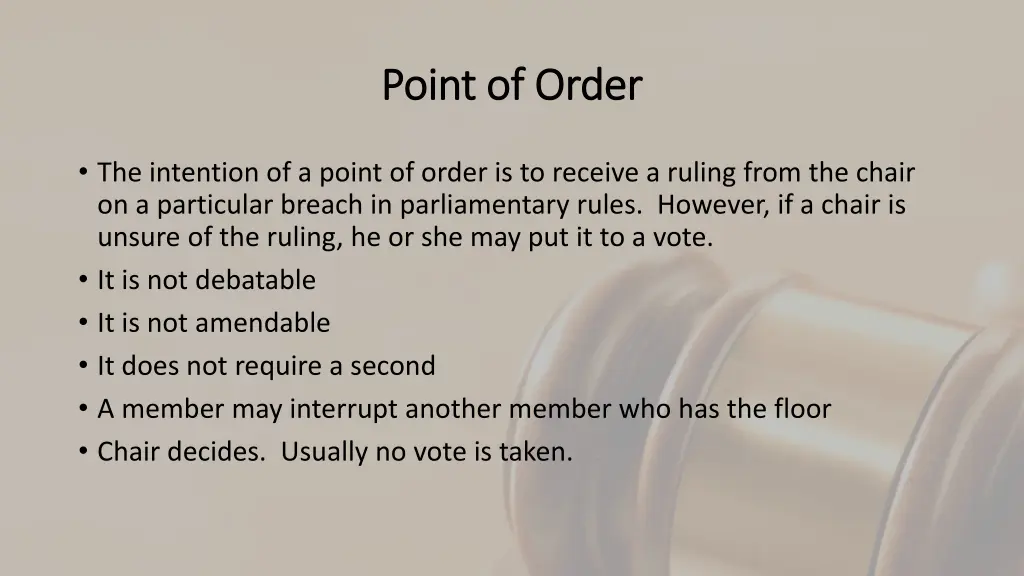 point of order point of order