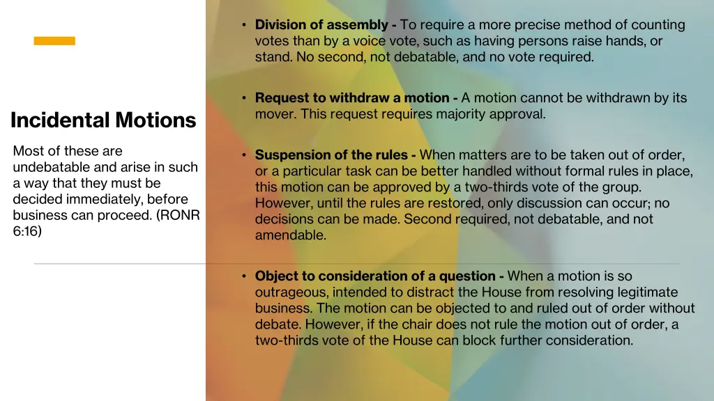 division of assembly to require a more precise