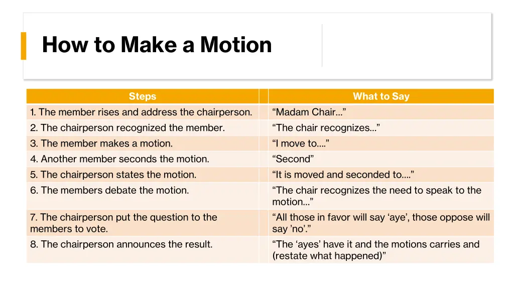 how to make a motion